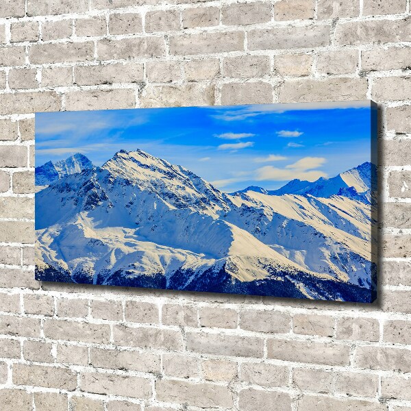 Cuadro canvas moderno de gran formato horizontal Los Alpes en invierno