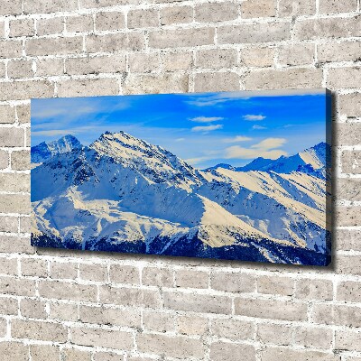Cuadro canvas moderno de gran formato horizontal Los Alpes en invierno