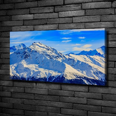 Cuadro canvas moderno de gran formato horizontal Los Alpes en invierno