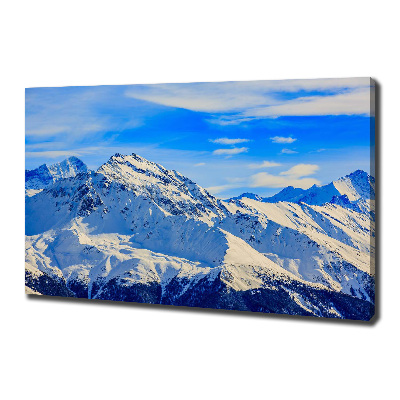 Cuadro canvas moderno de gran formato horizontal Los Alpes en invierno
