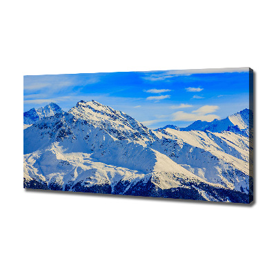Cuadro canvas moderno de gran formato horizontal Los Alpes en invierno