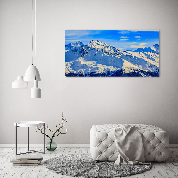 Cuadro canvas moderno de gran formato horizontal Los Alpes en invierno