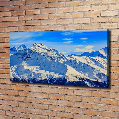Cuadro canvas moderno de gran formato horizontal Los Alpes en invierno
