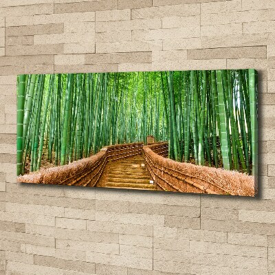 Cuadro canvas moderno de gran formato horizontal bosque de bambú