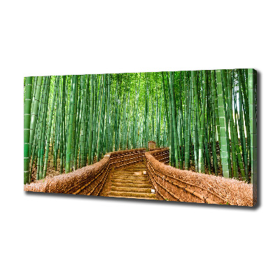 Cuadro canvas moderno de gran formato horizontal bosque de bambú