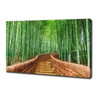 Cuadro canvas moderno de gran formato horizontal bosque de bambú