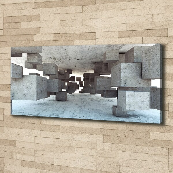 Cuadro canvas moderno de gran formato horizontal Cubos de hormigón