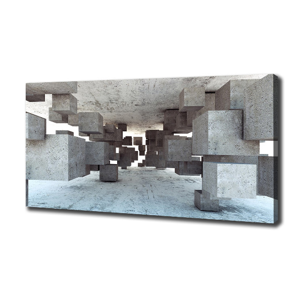 Cuadro canvas moderno de gran formato horizontal Cubos de hormigón