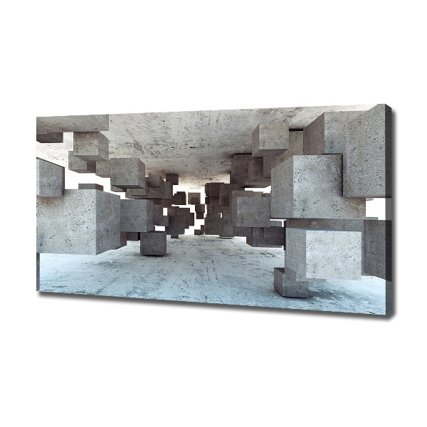 Cuadro canvas moderno de gran formato horizontal Cubos de hormigón
