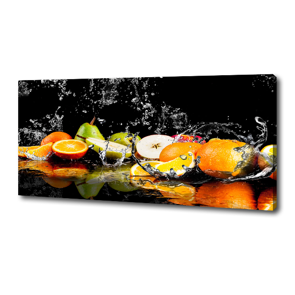 Cuadro canvas moderno de gran formato horizontal Fruta y agua