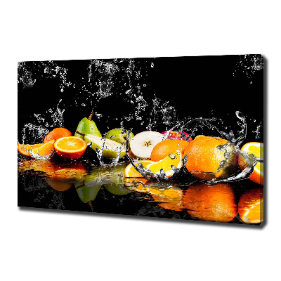 Cuadro canvas moderno de gran formato horizontal Fruta y agua