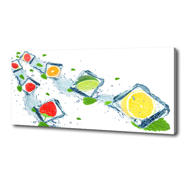 Fotocuadro en lienzo de alta calidad horizontal Cubos de fruta