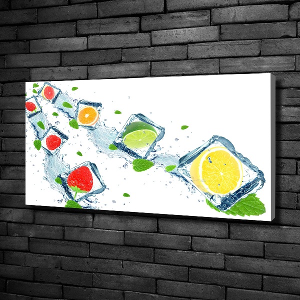 Fotocuadro en lienzo de alta calidad horizontal Cubos de fruta