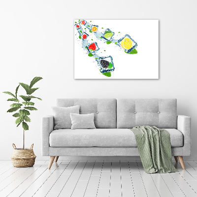 Fotocuadro en lienzo de alta calidad horizontal Cubos de fruta