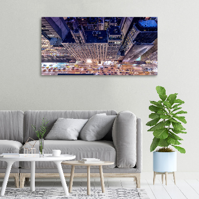 Fotocuadro en lienzo de alta calidad horizontal Nueva York de noche
