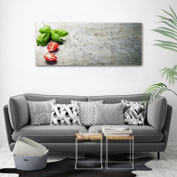Foto en lienzo con acabado profesional horizontal Tomates y albahaca