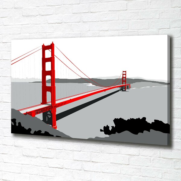 Cuadro canvas con impresión uv duradera horizontal Puente de San Francisco