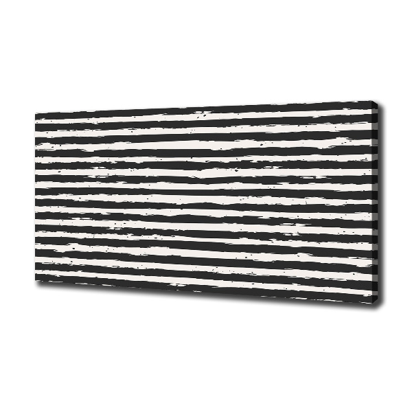 Cuadro canvas con impresión uv duradera horizontal Rayas blancas y negras