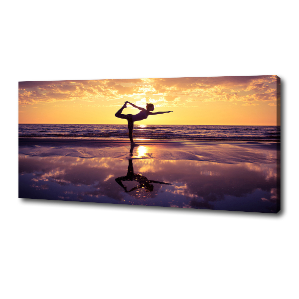 Cuadro canvas con impresión uv duradera horizontal Yoga en la playa