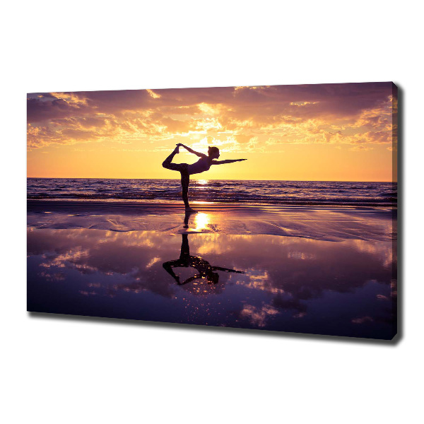 Cuadro canvas con impresión uv duradera horizontal Yoga en la playa