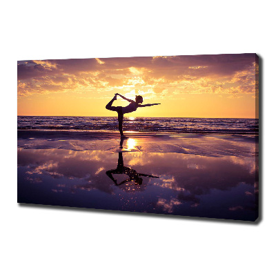 Cuadro canvas con impresión uv duradera horizontal Yoga en la playa