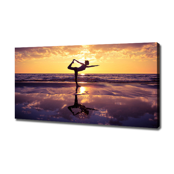 Cuadro canvas con impresión uv duradera horizontal Yoga en la playa