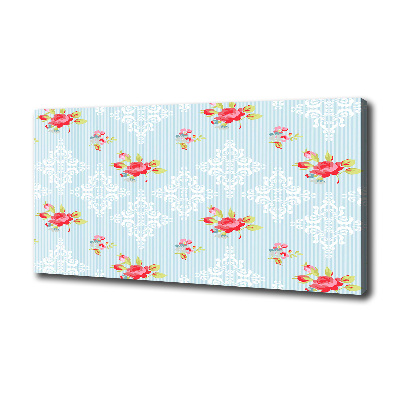 Cuadro canvas moderno de gran formato horizontal Rosas y adornos