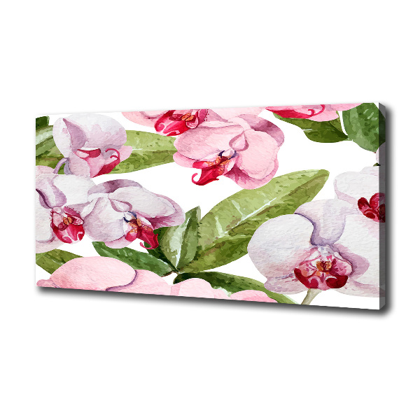 Cuadro canvas con impresión uv duradera horizontal orquídeas rosas