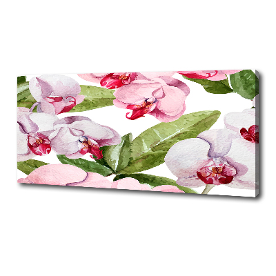 Cuadro canvas con impresión uv duradera horizontal orquídeas rosas