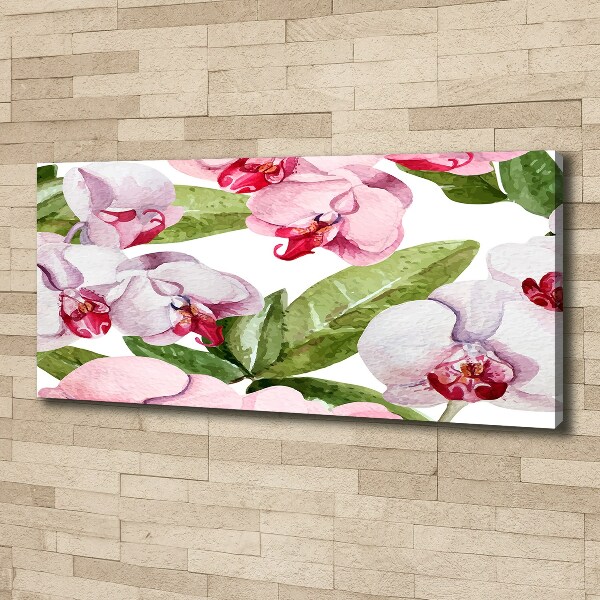 Cuadro canvas con impresión uv duradera horizontal orquídeas rosas