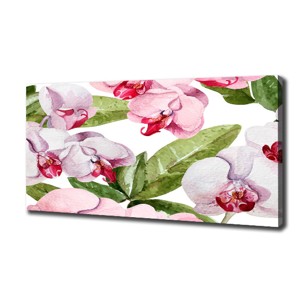 Cuadro canvas con impresión uv duradera horizontal orquídeas rosas