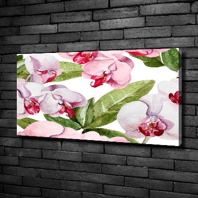 Cuadro canvas con impresión uv duradera horizontal orquídeas rosas
