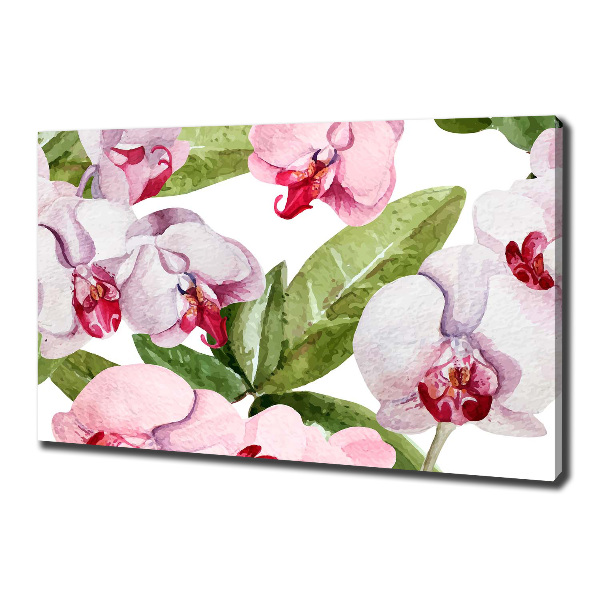 Cuadro canvas con impresión uv duradera horizontal orquídeas rosas