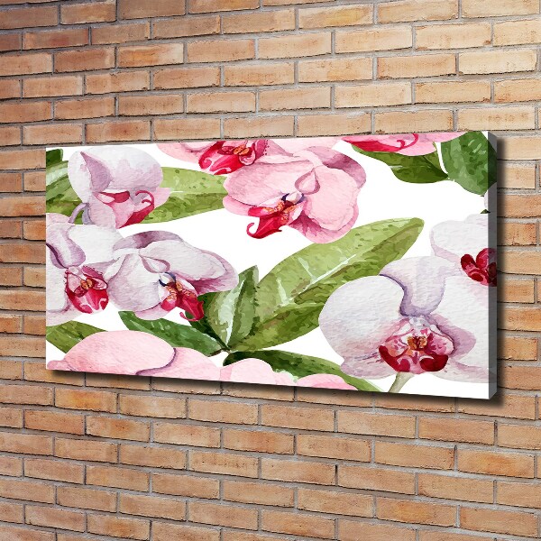 Cuadro canvas con impresión uv duradera horizontal orquídeas rosas