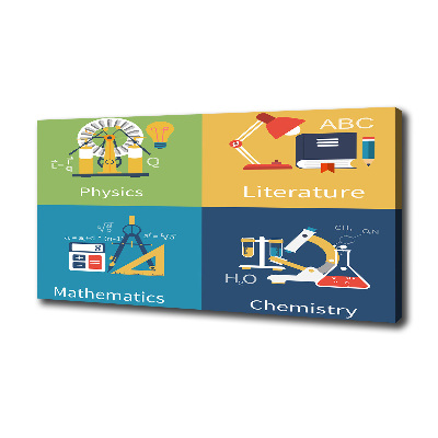 Fotocuadro en lienzo de alta calidad horizontal Asignaturas escolares