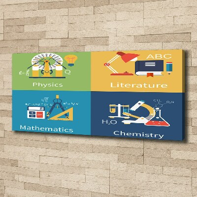 Fotocuadro en lienzo de alta calidad horizontal Asignaturas escolares