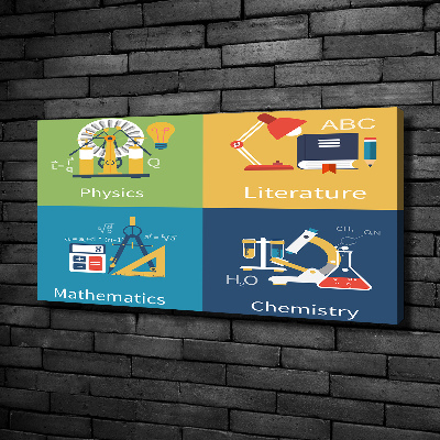 Fotocuadro en lienzo de alta calidad horizontal Asignaturas escolares