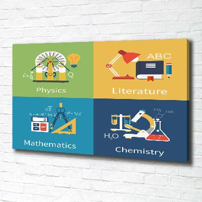 Fotocuadro en lienzo de alta calidad horizontal Asignaturas escolares