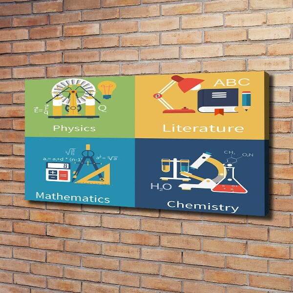 Fotocuadro en lienzo de alta calidad horizontal Asignaturas escolares