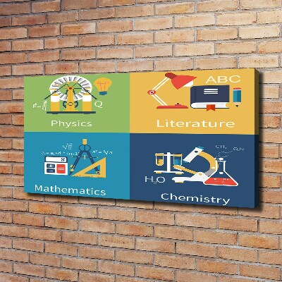 Fotocuadro en lienzo de alta calidad horizontal Asignaturas escolares
