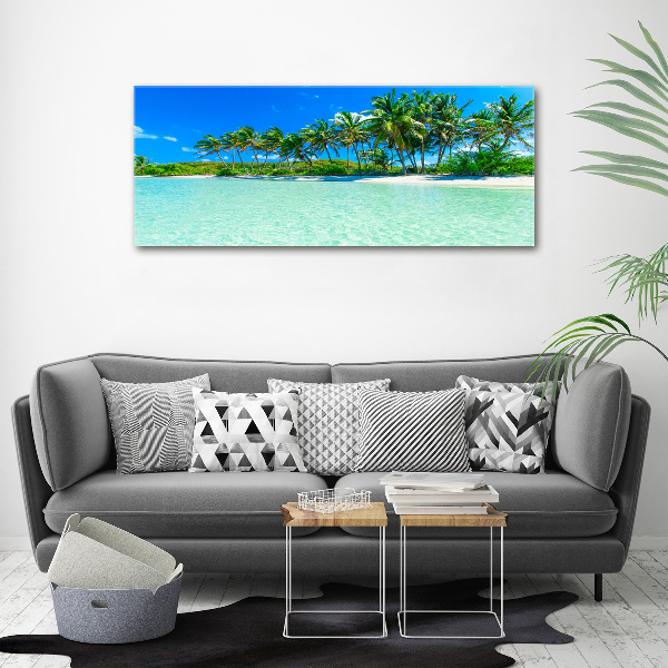 Cuadro canvas moderno de gran formato horizontal Playa tropical