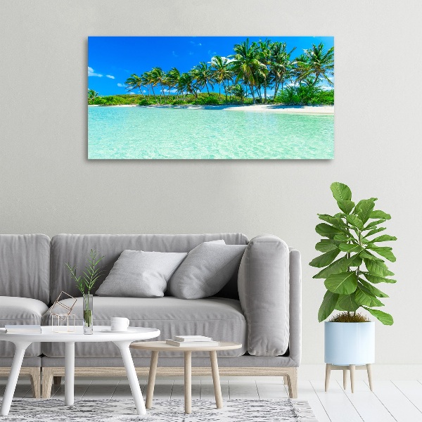 Cuadro canvas moderno de gran formato horizontal Playa tropical
