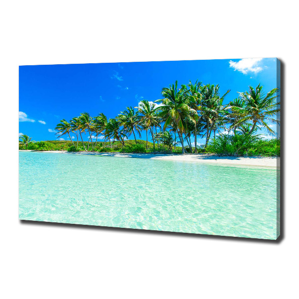 Cuadro canvas moderno de gran formato horizontal Playa tropical