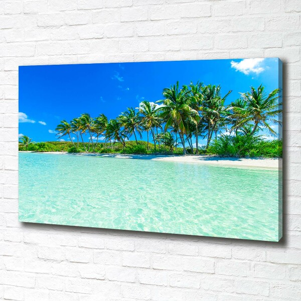 Cuadro canvas moderno de gran formato horizontal Playa tropical