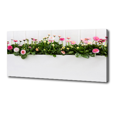 Cuadro canvas con impresión uv duradera horizontal margaritas rosas