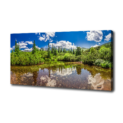Cuadro canvas con impresión uv duradera horizontal Lago en el bosque