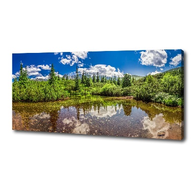 Cuadro canvas con impresión uv duradera horizontal Lago en el bosque