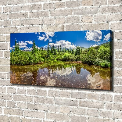 Cuadro canvas con impresión uv duradera horizontal Lago en el bosque