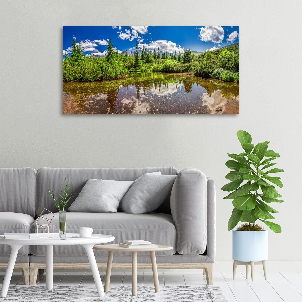 Cuadro canvas con impresión uv duradera horizontal Lago en el bosque