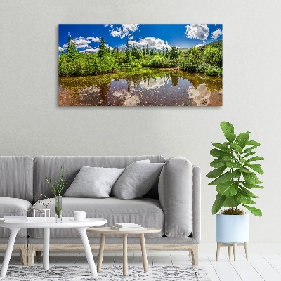 Cuadro canvas con impresión uv duradera horizontal Lago en el bosque